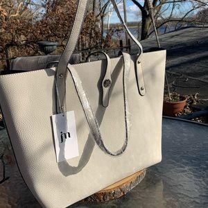 Beige Jessica Moore Luxe handbag tote